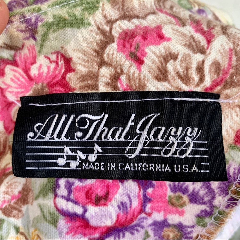 VTG 80s All That Jazz Drop Waist Flower Bouquets - Picture 8 of 8